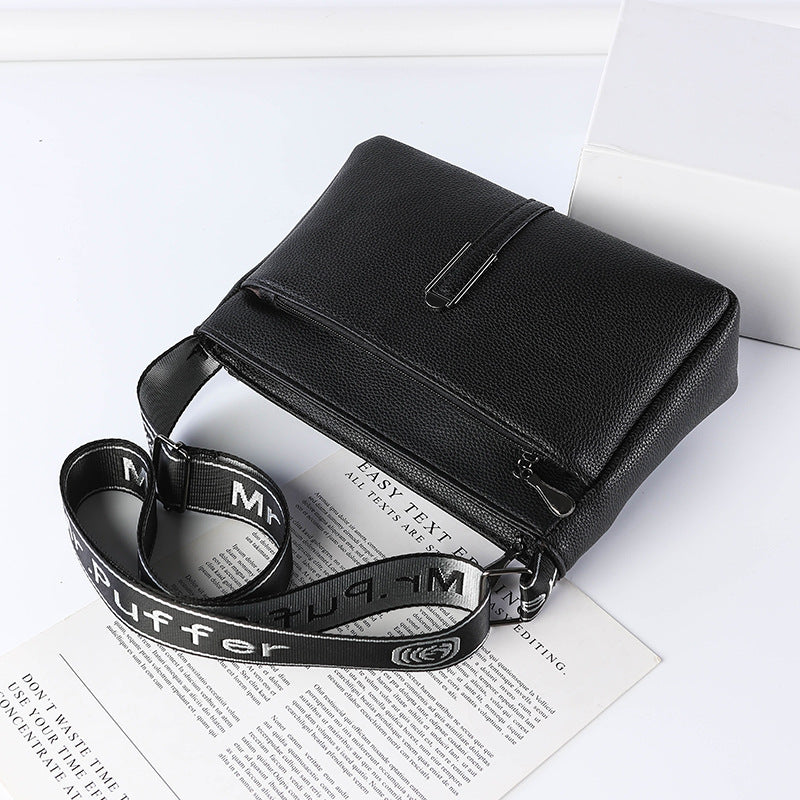 Solid-color soft leather large-capacity crossbody single-shoulder bag