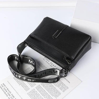 Solid-color soft leather large-capacity crossbody single-shoulder bag