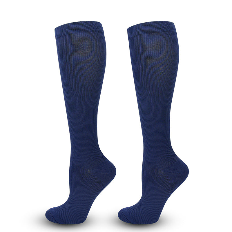 Solid Color Sports Compression Socks for Running and Nursing