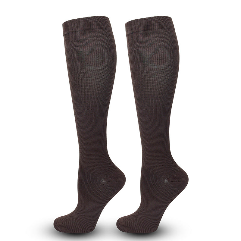 Solid Color Sports Compression Socks for Running and Nursing
