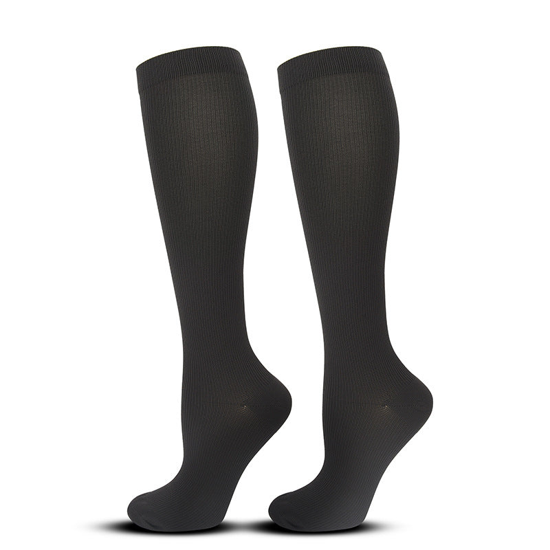 Solid Color Sports Compression Socks for Running and Nursing