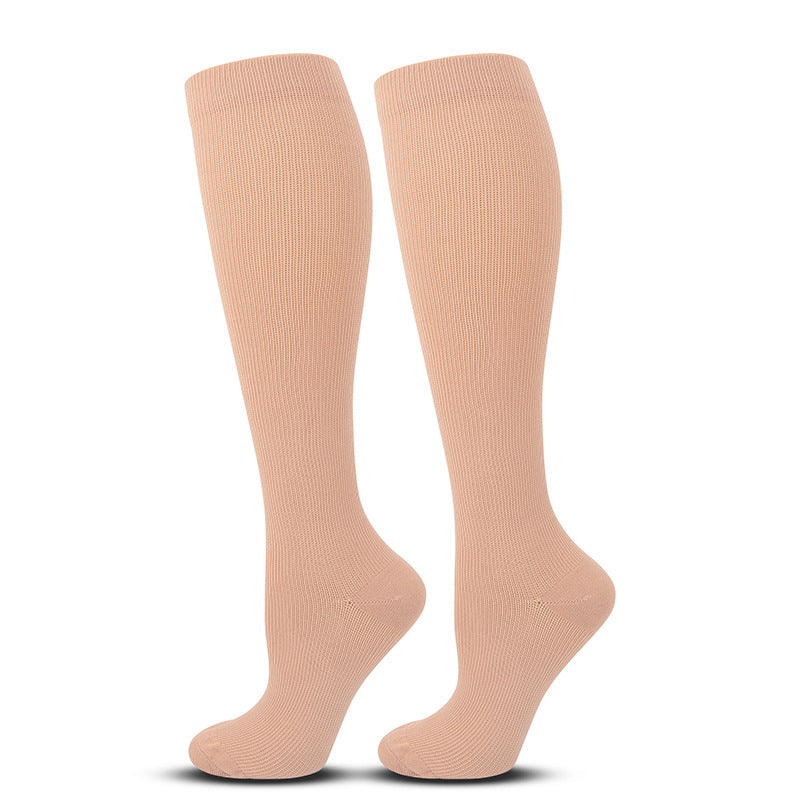 Solid Color Sports Compression Socks for Running and Nursing