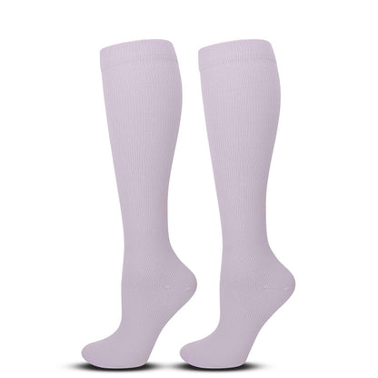 Solid Color Sports Compression Socks for Running and Nursing