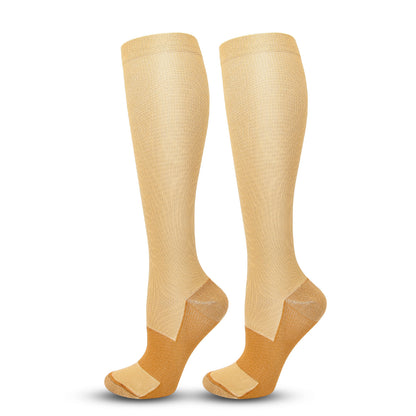 Solid Color Sports Compression Socks for Running and Nursing