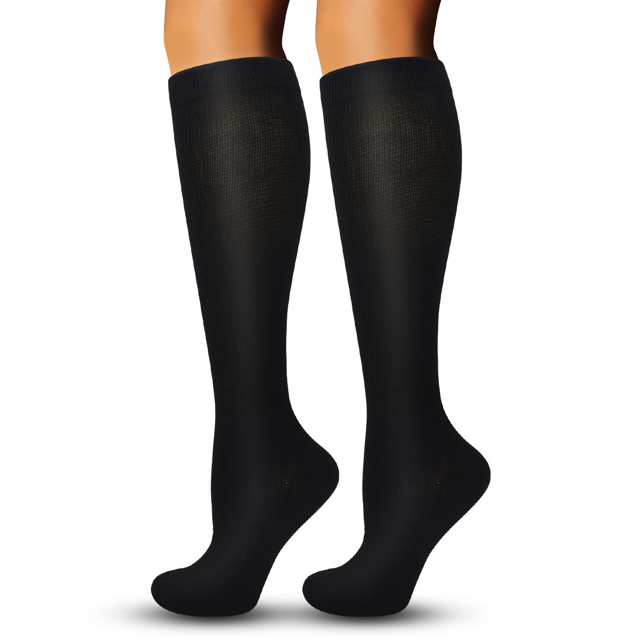 Solid Color Sports Compression Socks for Running and Nursing