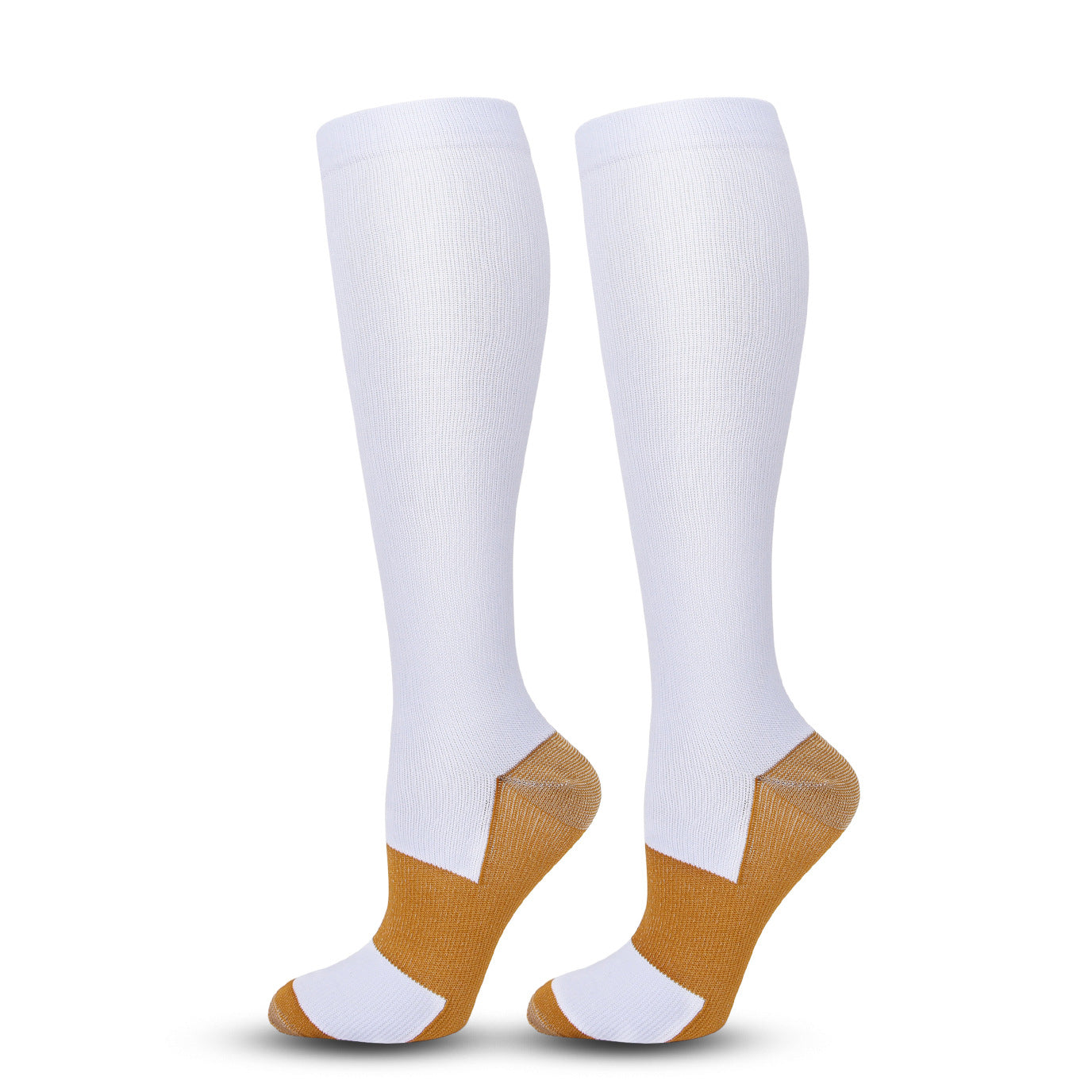 Solid Color Sports Compression Socks for Running and Nursing