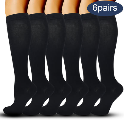 Solid Color Sports Compression Socks for Running and Nursing