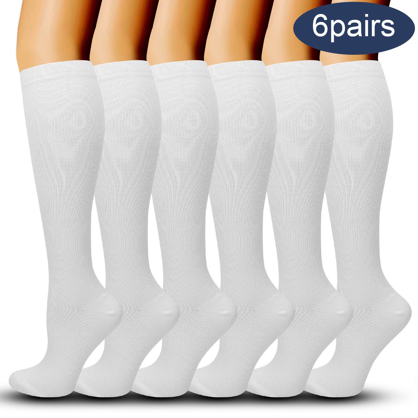 Solid Color Sports Compression Socks for Running and Nursing