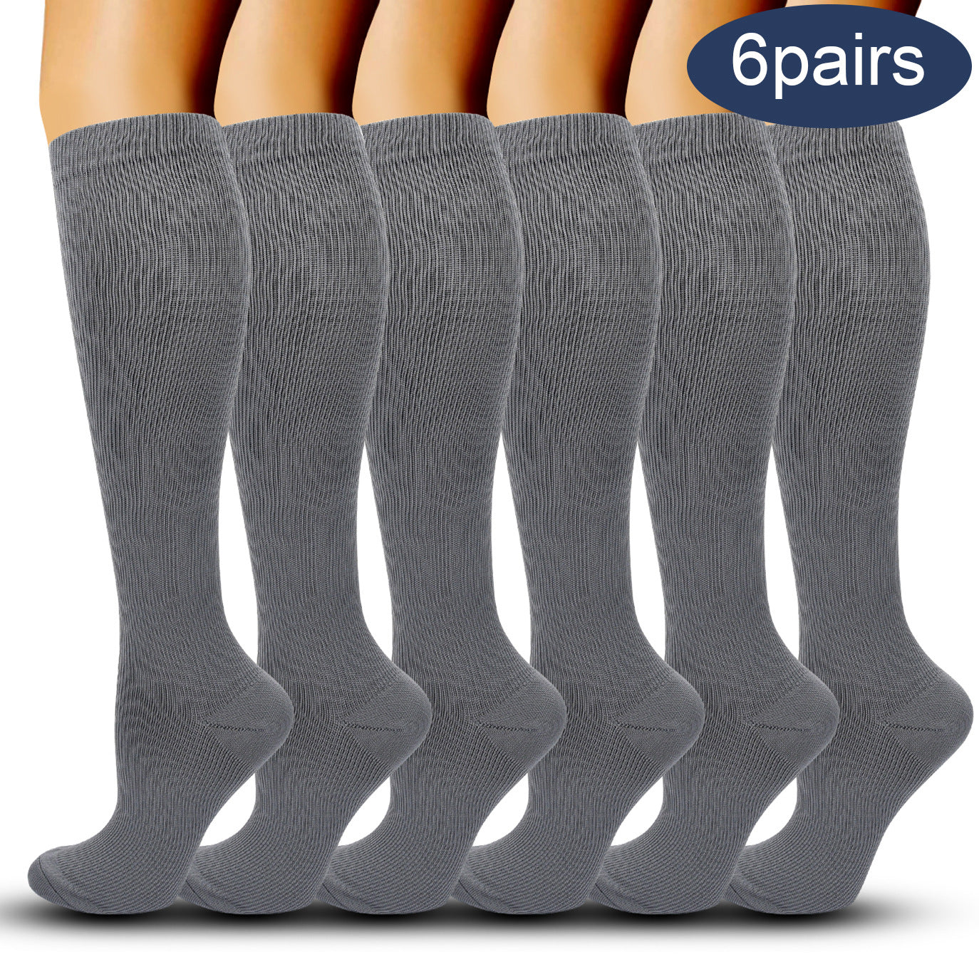 Solid Color Sports Compression Socks for Running and Nursing