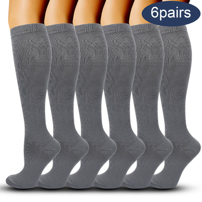 Solid Color Sports Compression Socks for Running and Nursing