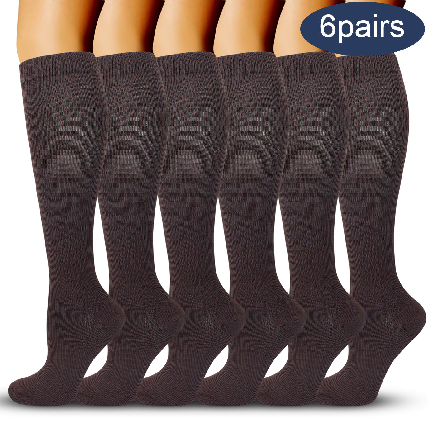 Solid Color Sports Compression Socks for Running and Nursing