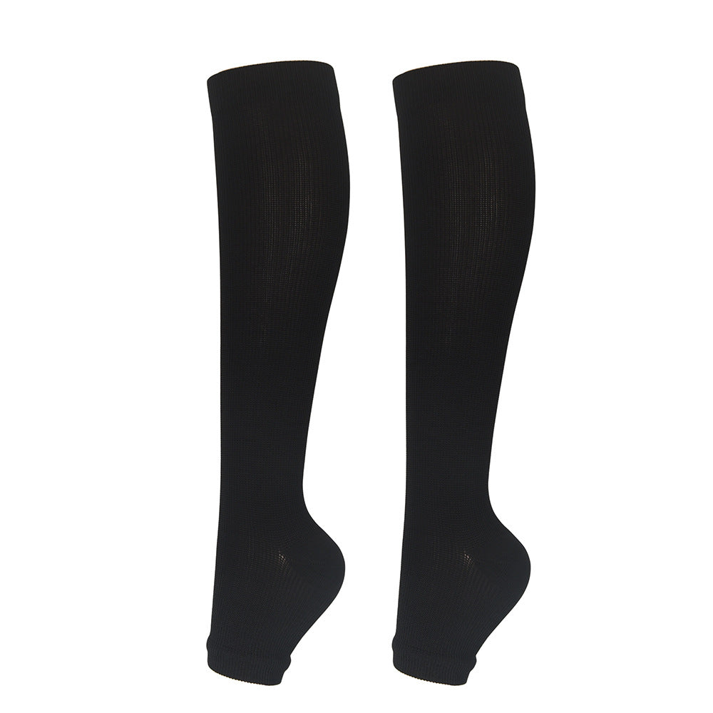 Solid Color Sports Compression Socks for Running and Nursing