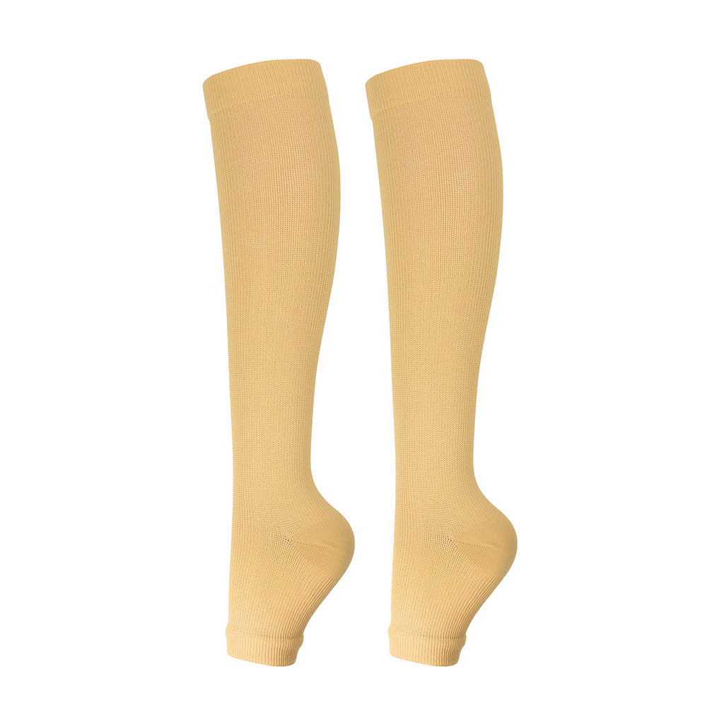 Solid Color Sports Compression Socks for Running and Nursing
