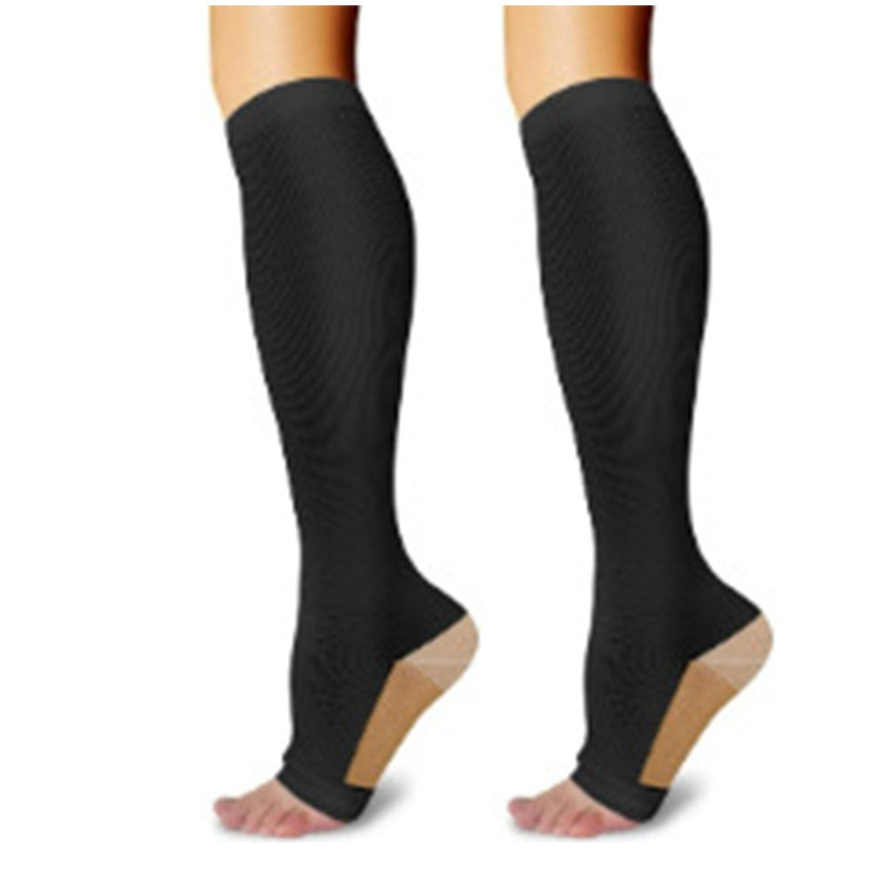 Solid Color Sports Compression Socks for Running and Nursing