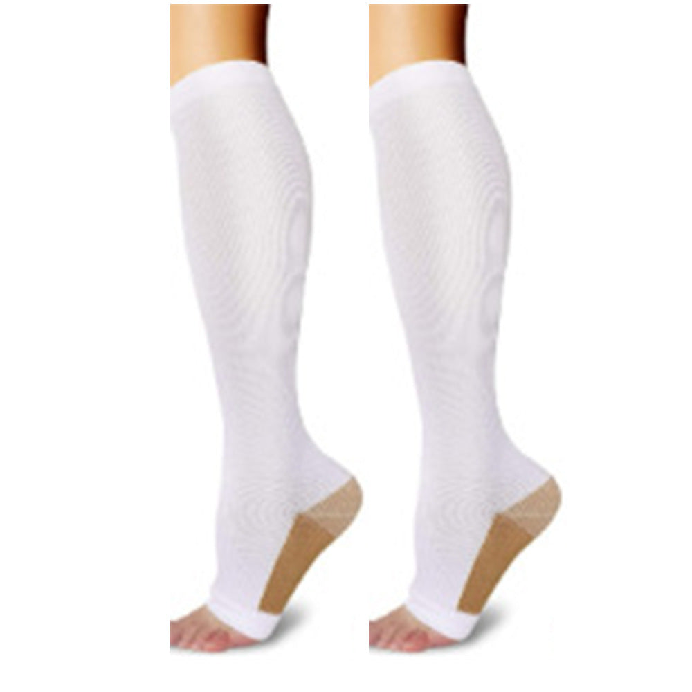 Solid Color Sports Compression Socks for Running and Nursing
