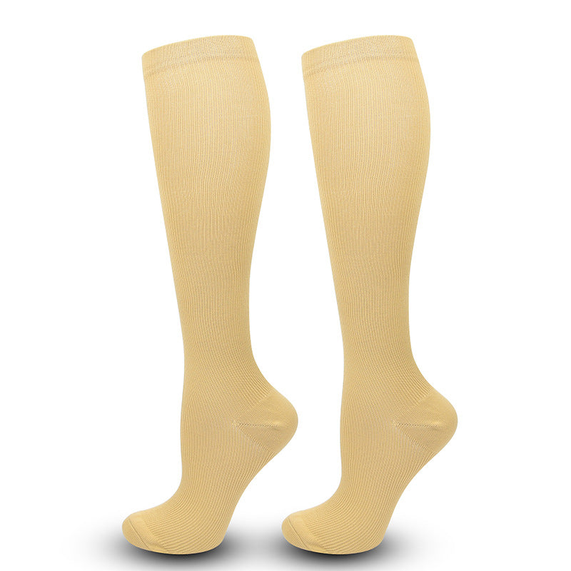 Solid Color Sports Compression Socks for Running and Nursing
