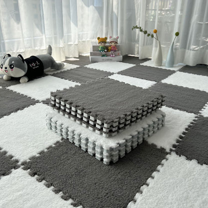 Solid color stitching floor mat