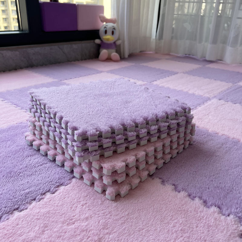 Solid color stitching floor mat