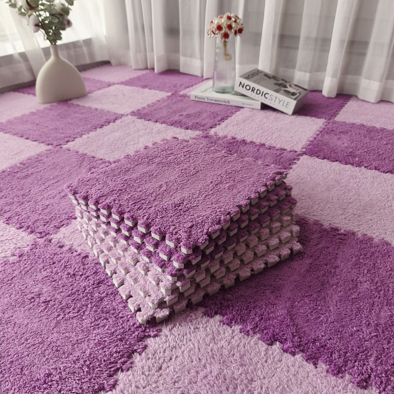 Solid color stitching floor mat