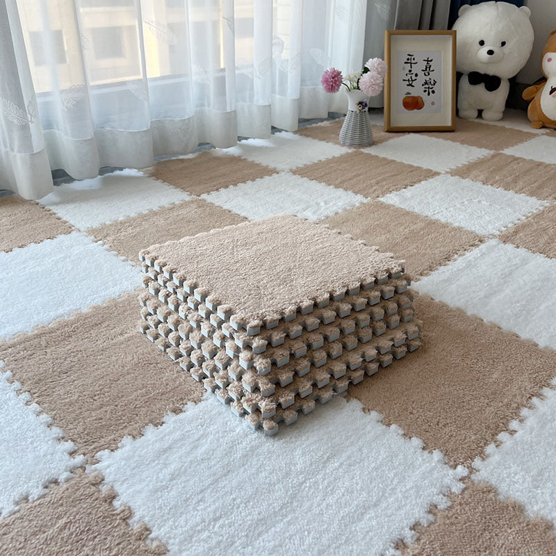 Solid color stitching floor mat