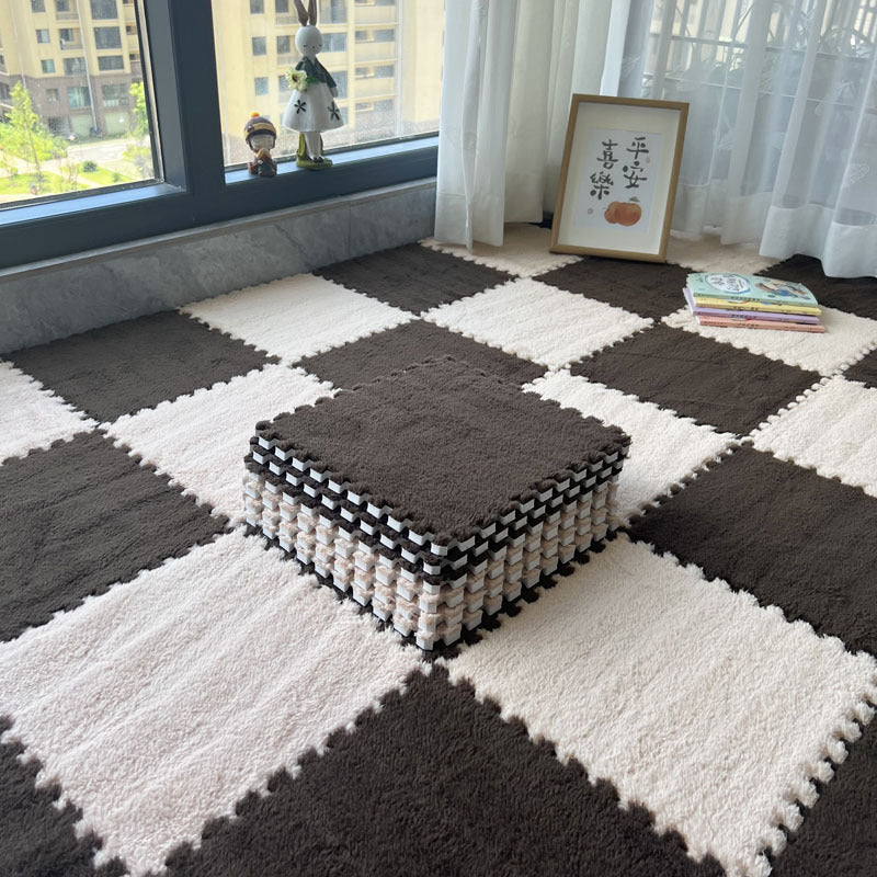Solid color stitching floor mat