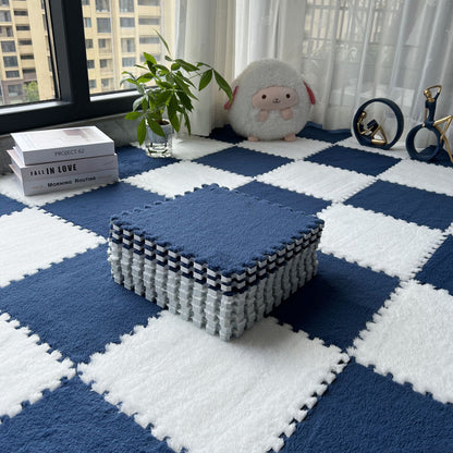 Solid color stitching floor mat