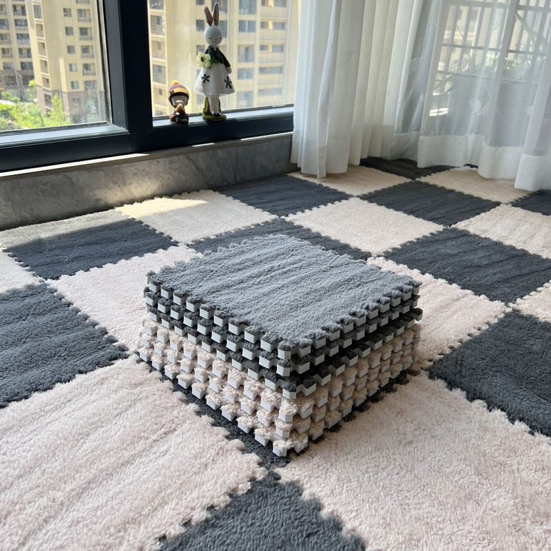 Solid color stitching floor mat