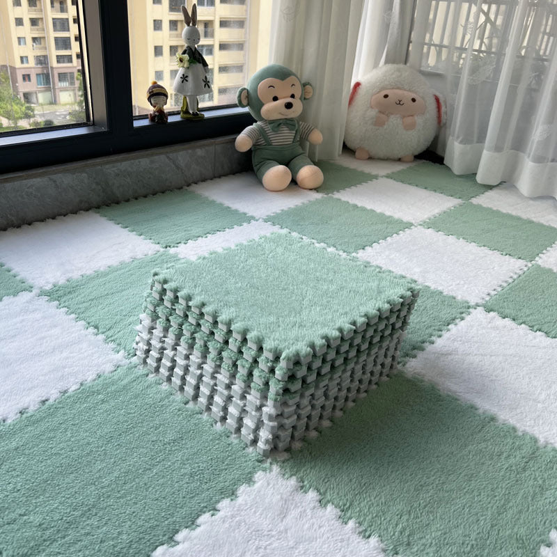 Solid color stitching floor mat