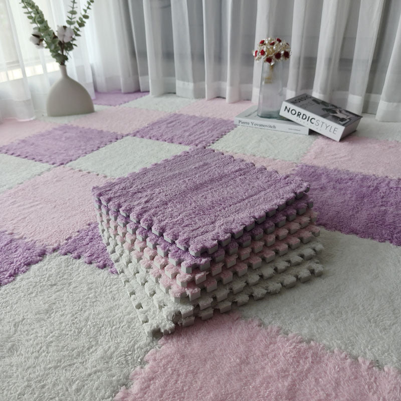 Solid color stitching floor mat