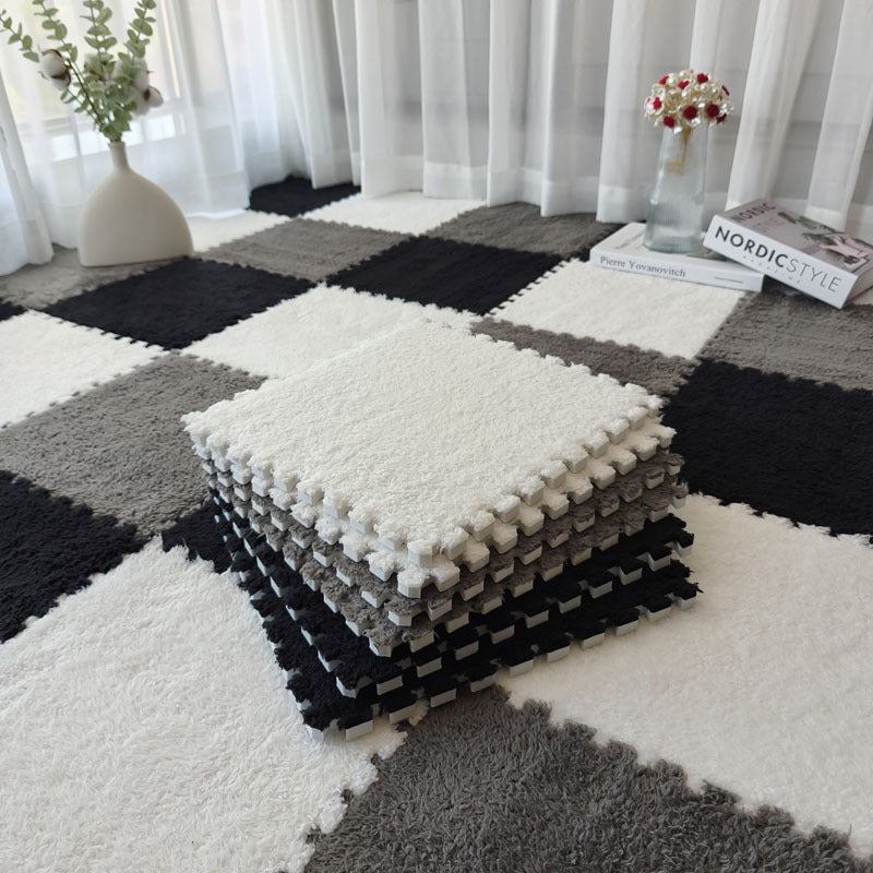 Solid color stitching floor mat