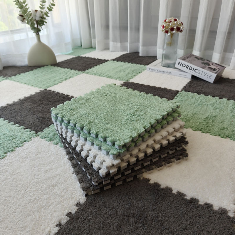 Solid color stitching floor mat