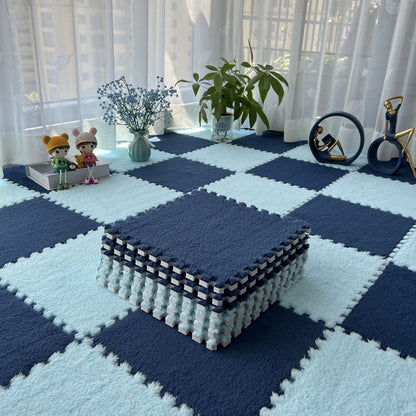 Solid color stitching floor mat