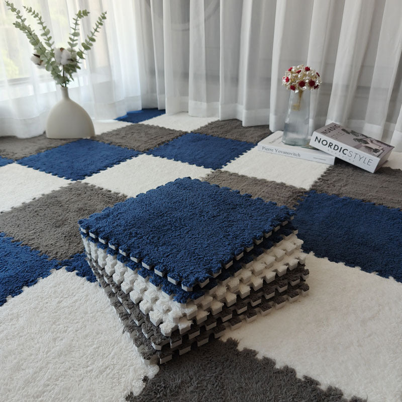 Solid color stitching floor mat