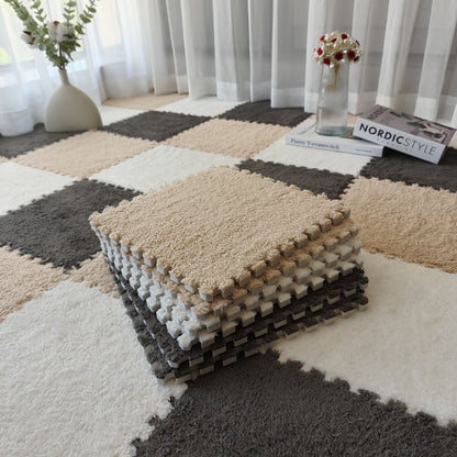 Solid color stitching floor mat