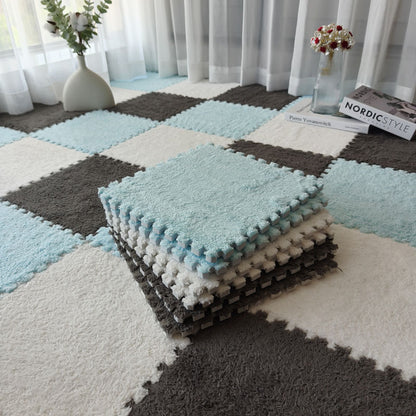 Solid color stitching floor mat