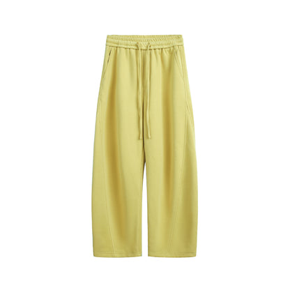 Solid-color straight-leg curved knife-style casual pants