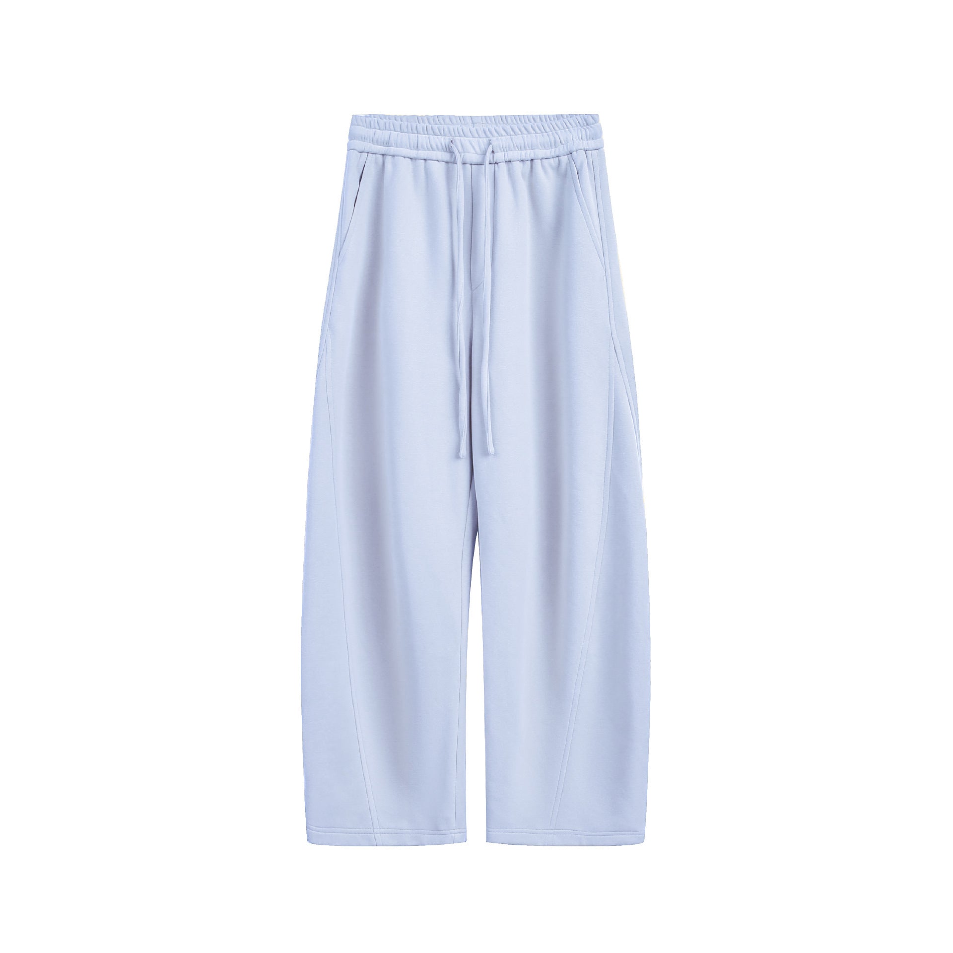 Solid-color straight-leg curved knife-style casual pants