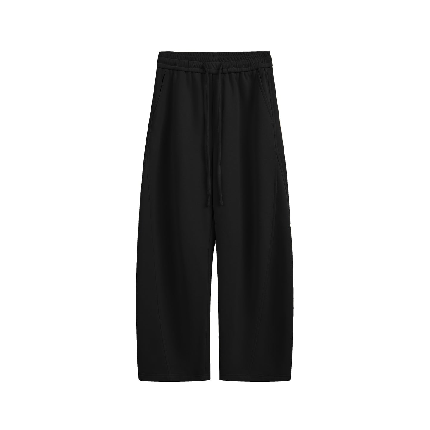 Solid-color straight-leg curved knife-style casual pants