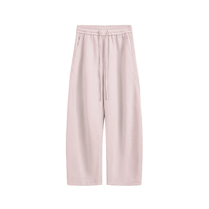 Solid-color straight-leg curved knife-style casual pants