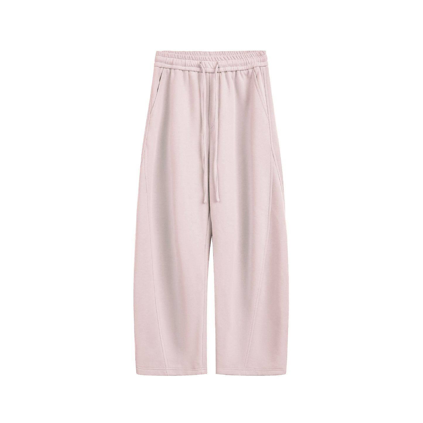 Solid-color straight-leg curved knife-style casual pants