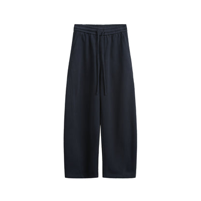 Solid-color straight-leg curved knife-style casual pants
