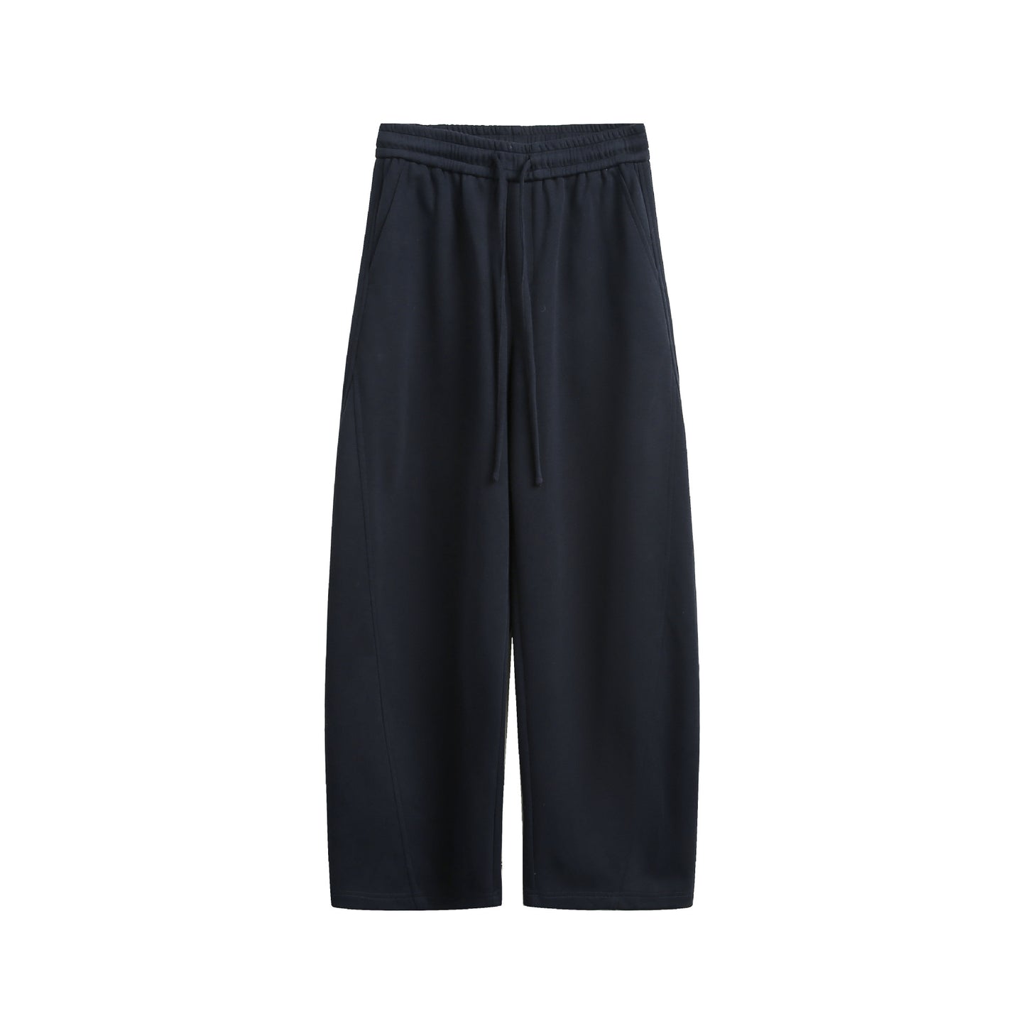 Solid-color straight-leg curved knife-style casual pants