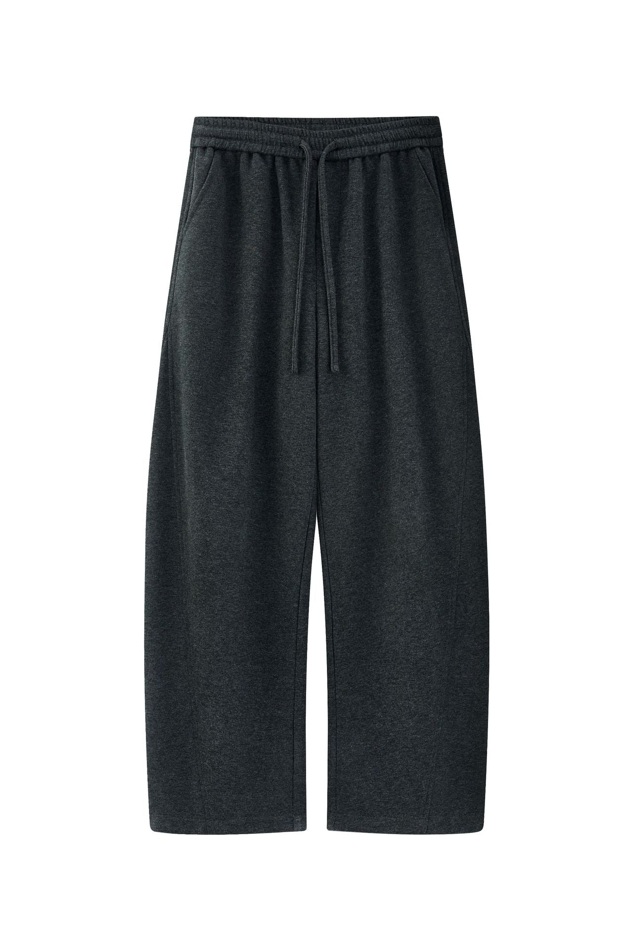 Solid-color straight-leg curved knife-style casual pants