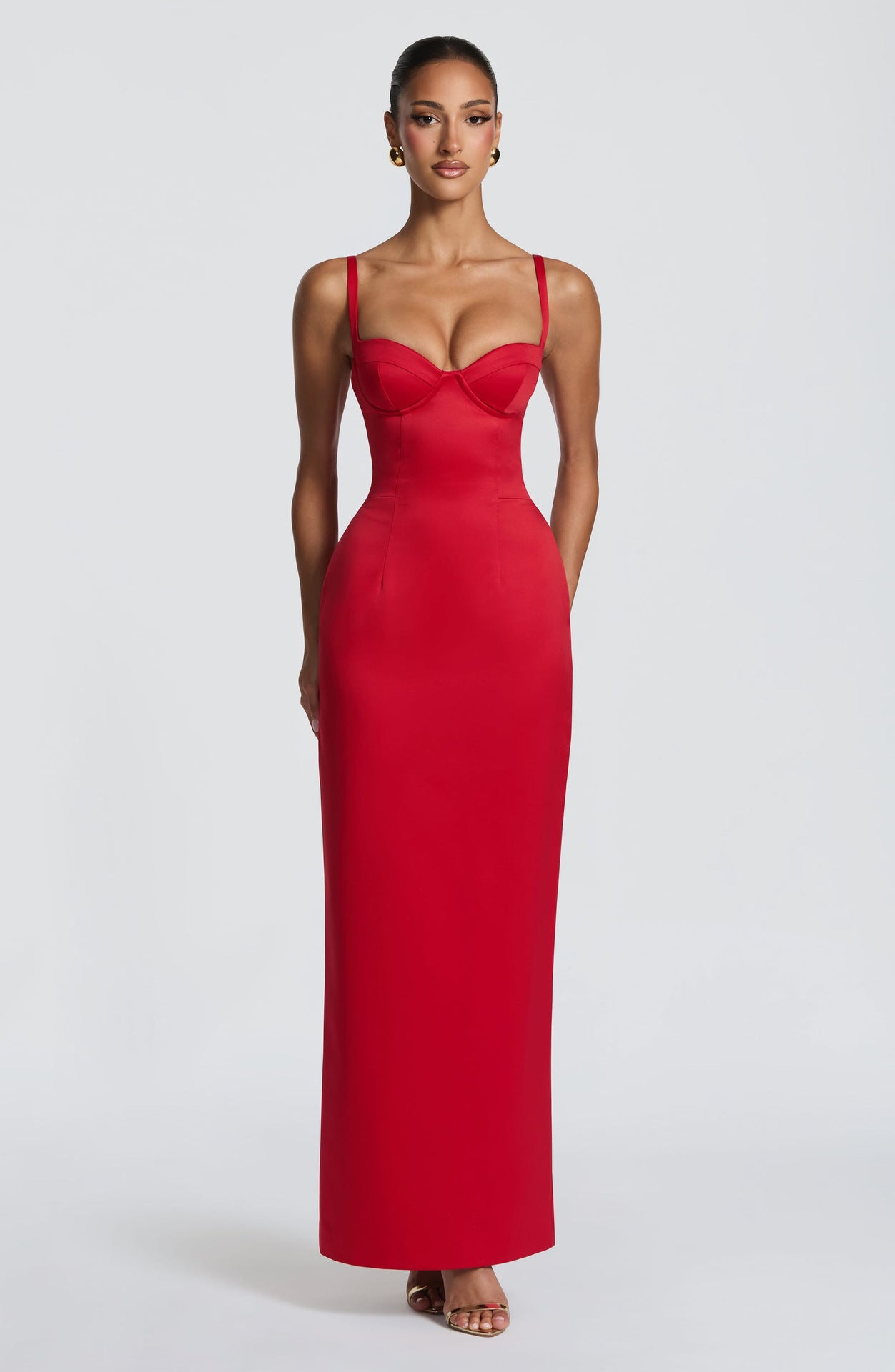 Solid Color Strapless Bodycon Dress