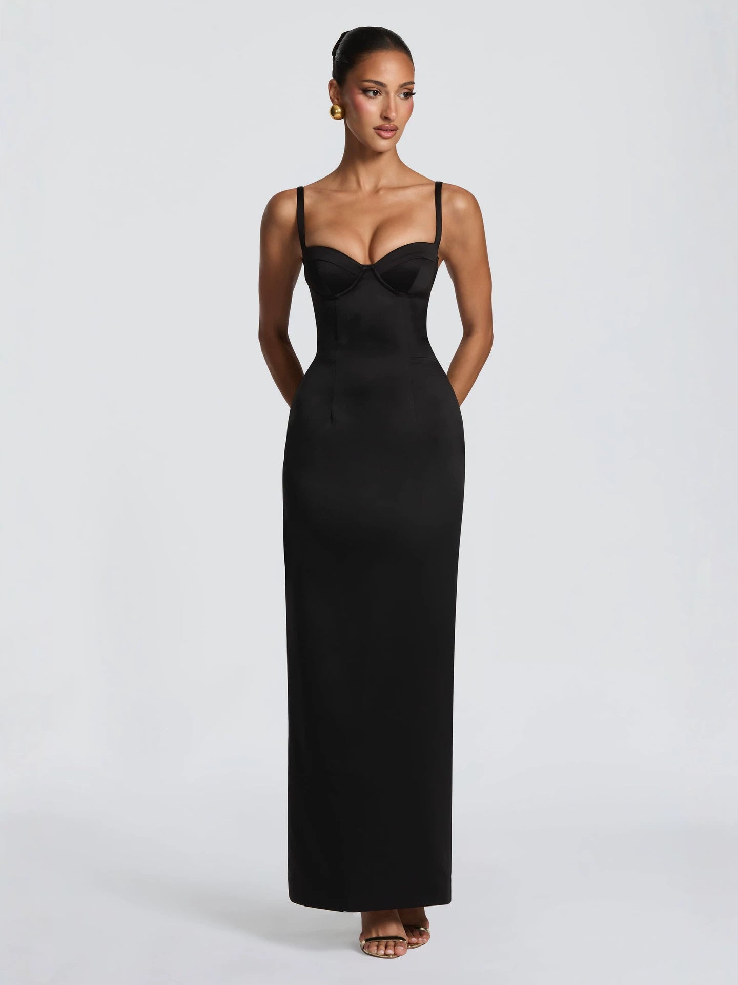 Solid Color Strapless Bodycon Dress