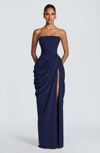 Solid Color Strapless Sleeveless Dress
