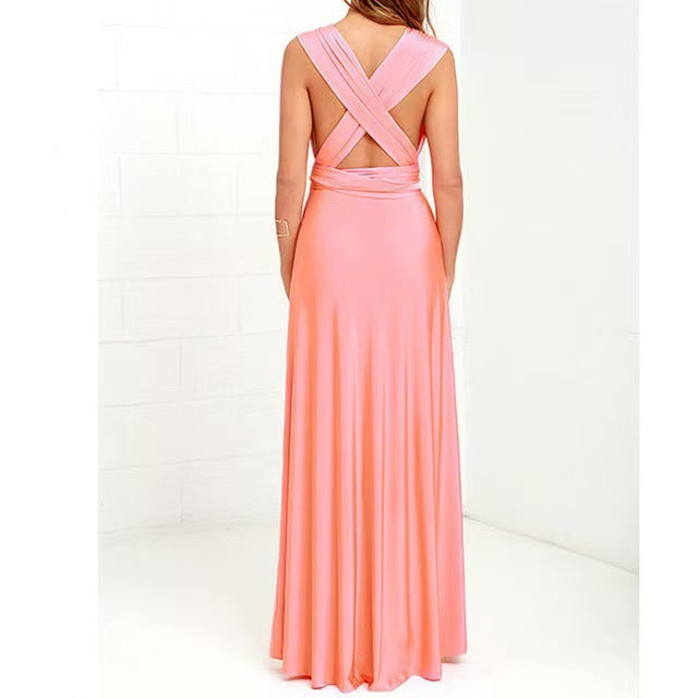 Solid Color Strappy Maxi Dress Lace Up Sleeveless Bodycon