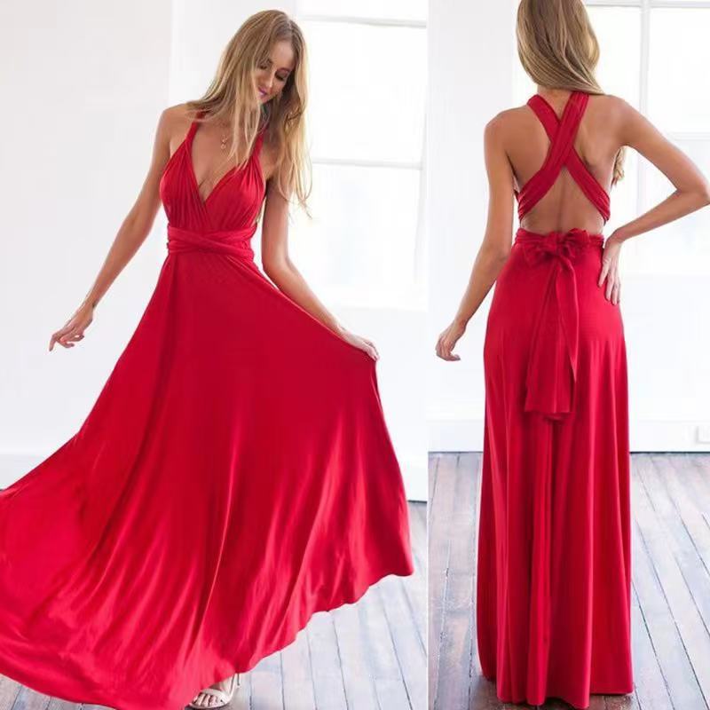 Solid Color Strappy Maxi Dress Lace Up Sleeveless Bodycon