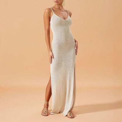 Solid Color Suspender Bodycon Dress