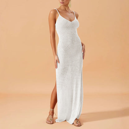 Solid Color Suspender Bodycon Dress